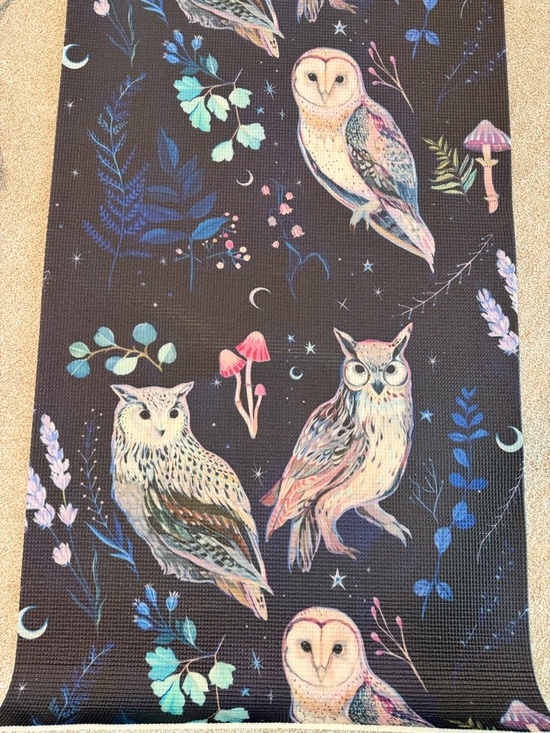 Society6 Owl and Mushroom Yoga Mat with Strap - Picture 4 of 4